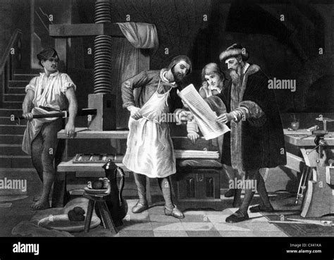 Johannes Gutenberg Inventor Printing Press Stock Photo Alamy