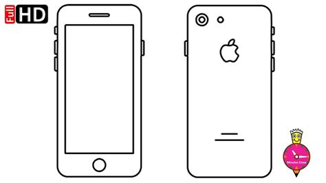 How To Draw IPhone IPhone Drawing Apple Mobile Phone Step By Step