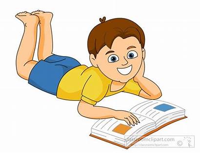 Reading Clipart Lying Boy Down Cliparts Clip