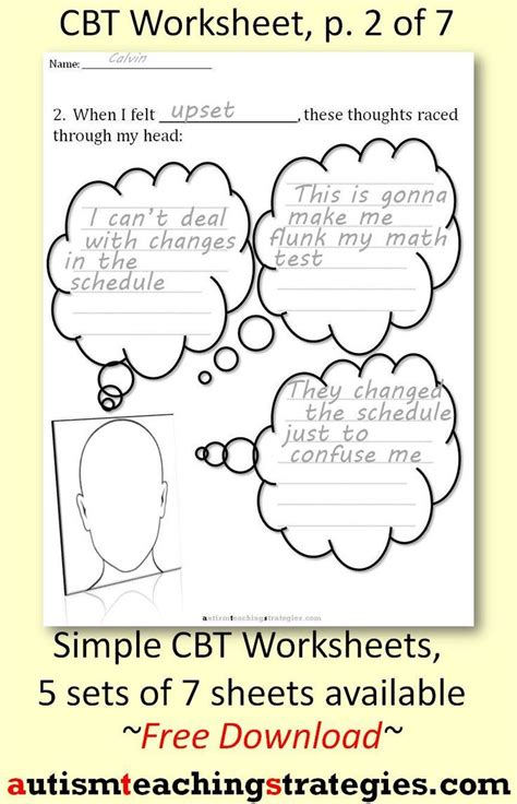 Cbt Thoughts Feelings Behaviors Worksheet