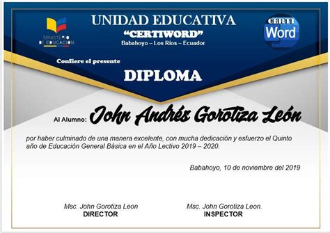 Diploma Aquate Editable En Word Certificados E Imprimibles En Word