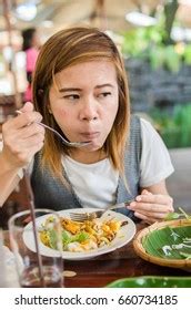 Asian Woman Eat Thai Food Stock Photo Shutterstock