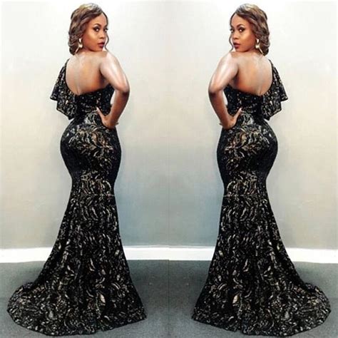 Buy Africa Lace One Shoulder Evening Dress Long