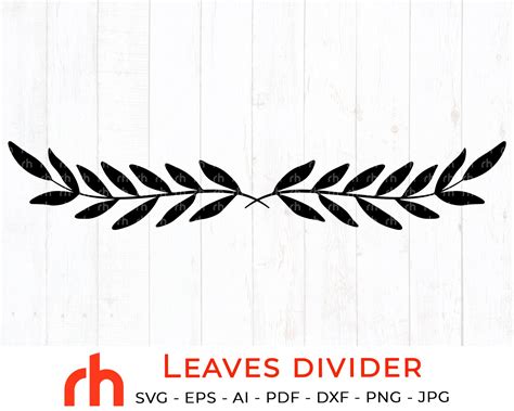 Leaves Border Svg Leaves Divider Svg Text Decoration Svg Etsy