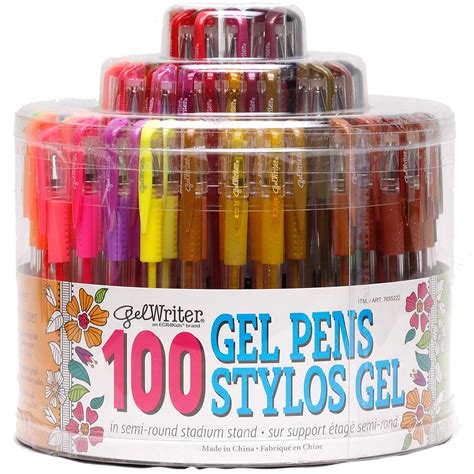 Gelwriter 100 Count Smooth Free Flowing Ink Gel Pens Semi Round Stadium