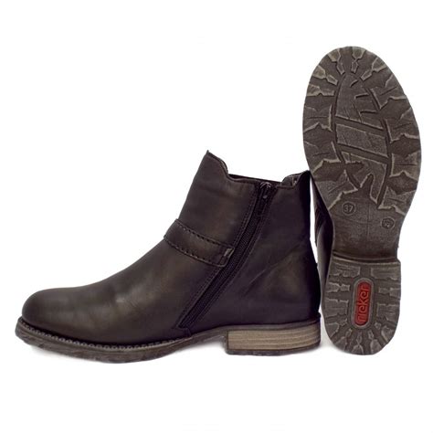 Rieker Valluta | Ladies Black Leather Chelsea Style Ankle Boots