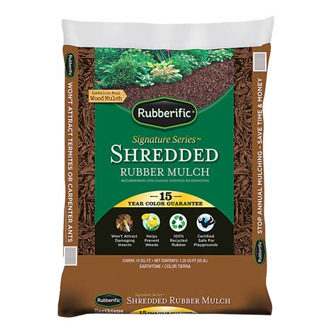 Rubberific Signature Series Shredded Rubber Mulch 125 Cu Ft Brown