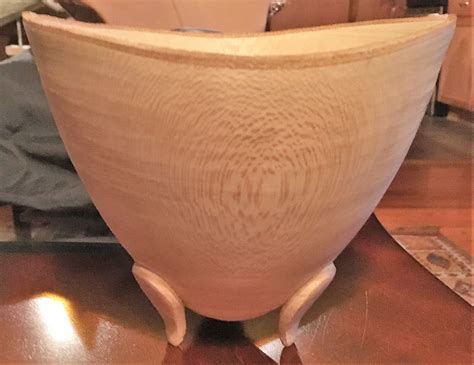 Natural Edge Sycamore Bowl With Carved Feet By Doug Haas Natural Edge