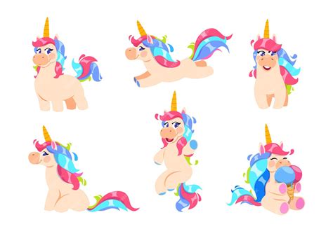 Premium Vector Cute Unicorns Cartoon Fairy Pony Magic Baby Horse