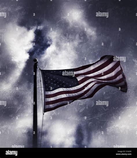 Dramatic Grunge Edit Of American Flag Stock Photo Alamy