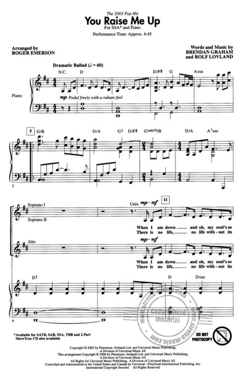 However, i think this is one of the most. You raise me up van Josh Groban | in de Stretta bladmuziek ...