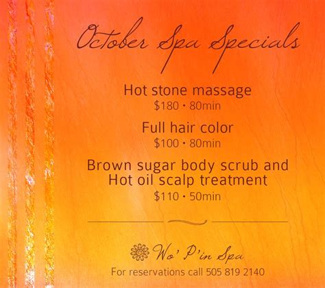 October Spa Specials Relax With Us This Fall Spa Specials Brown Sugar Body Scrub Hot Stone