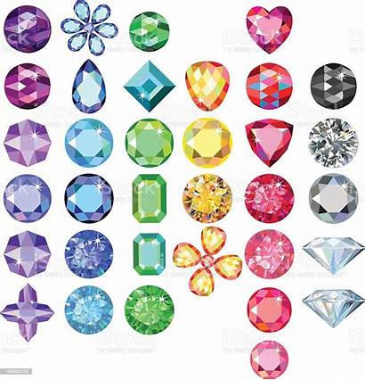 Gems Gemstone Clipart Gemstones Vector Colored Illustration
