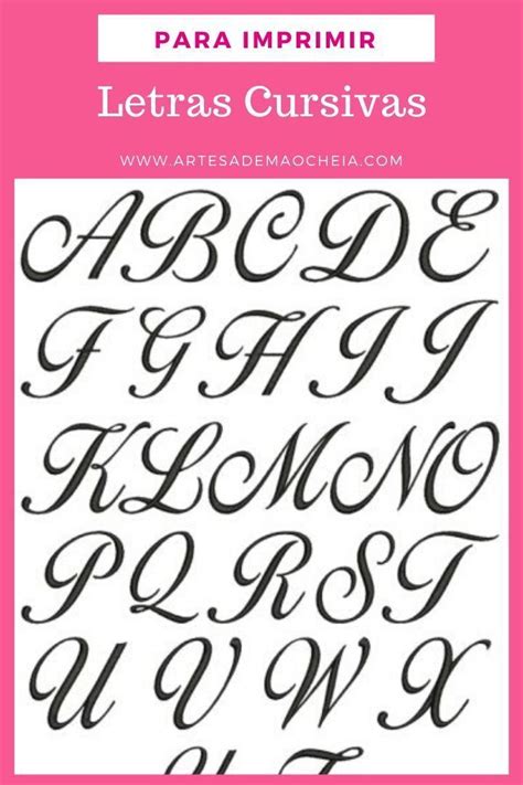 Letra Cursiva Para Imprimir Moldes Grátis Do Alfabeto Hand Lettering Art Lettering Fonts
