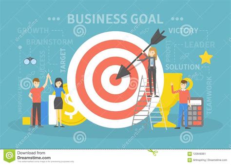Reaching Business Goal Concept Illustration Stock Vector Illustration