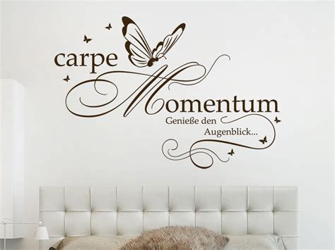 Unser leben ist schnell und hektisch. Wandtattoo Carpe Momentum Genieße den Augenblick ...