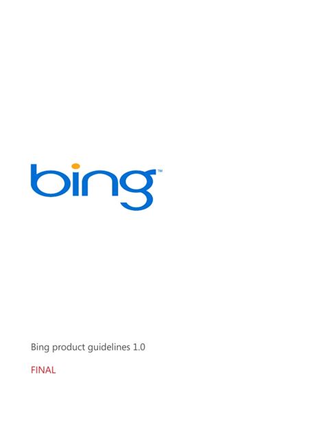 Bing Product Guidelines Np Pdf Logos Brand