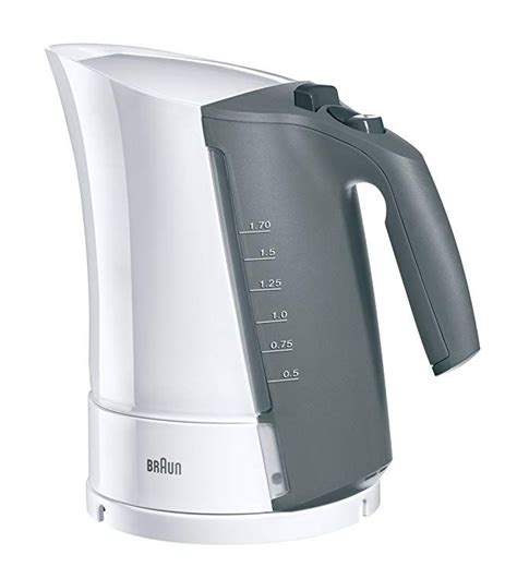 It operates on both 110v and 220v voltage options which makes it versatile. Braun WK300 1.6-Liter Electric Cordless Water Tea Kettle ...