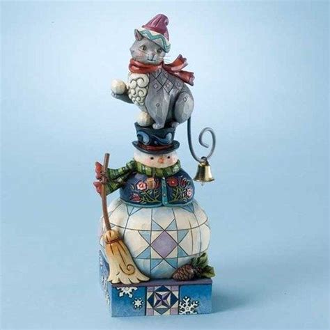 Winters Whimsy Cat On Snowman Figurine Jim Shore Store Jim Shore