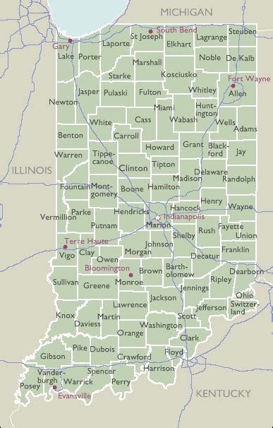 County Zip Code Maps Of Indiana