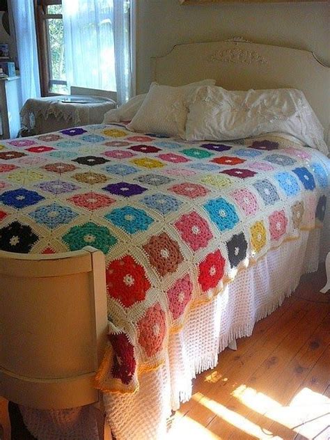 Granny Square Blanket Crochet Bedspread Crochet Granny