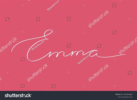 Female Name Emma Name Handwritten Lettering Stock Vector Royalty Free