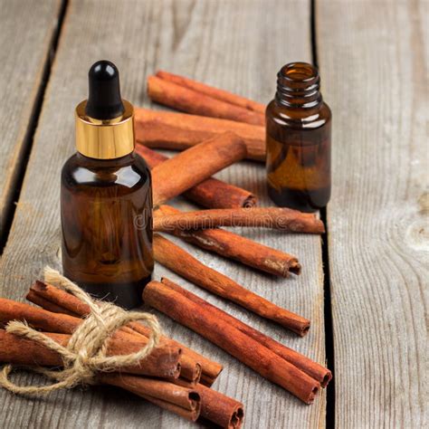 Organic Cinnamon Essential Oil Stock Photo Image Of Care Beauty