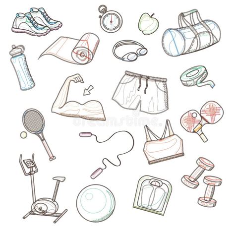 Hand Drawn Sport Doodle Set Stock Vector Illustration Of Hand Icon