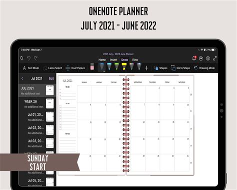 Onenote Planner 2022 2023 Digital Mid Year Planner Onenote Etsy