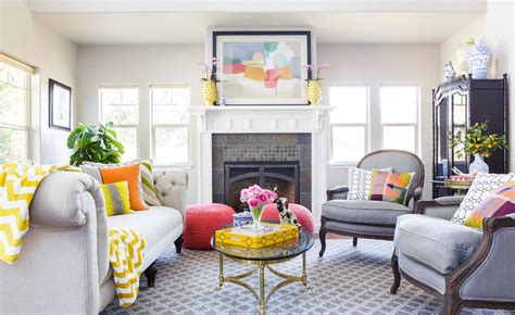 White Living Rooms With Pops Of Color Baci Living Room