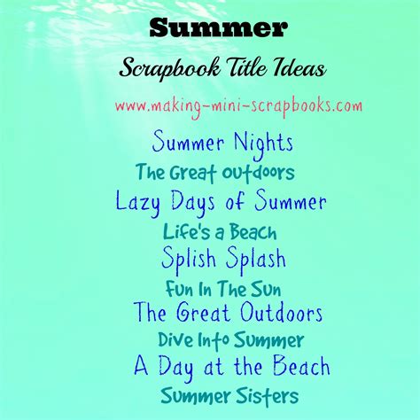In this post i'm going to share a bunch of images, tools and tricks to help you design your own ebook without spending any money on a designer. Some summer scrapbook title ideas. (With images ...