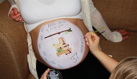 37 Weeks Baby Bump Painting By Fays Painting Bump Painting Face