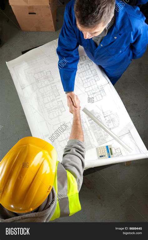 Two Builders Shake Image And Photo Free Trial Bigstock