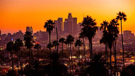 Fond Décran Hd Los Angeles Villes Coucher De Soleil Routes Vue D