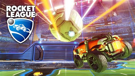 Rocket League Logo With Red Vehicle Hd Games Wallpapers Hd Wallpapers
