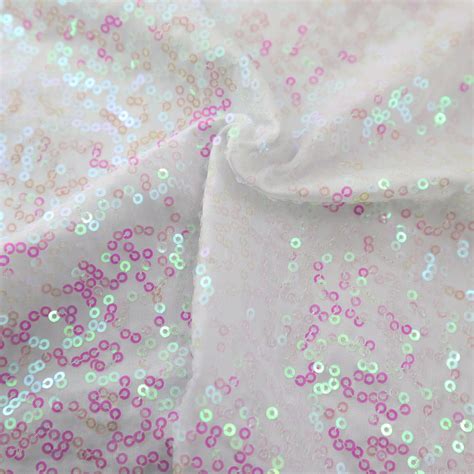 Zsa Zsa Stretch Sequin White Pearl Sparkle Showtime Fabrics The