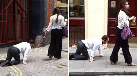 A Businessman Was Being Walked On A Leash In Farringdon Earlier