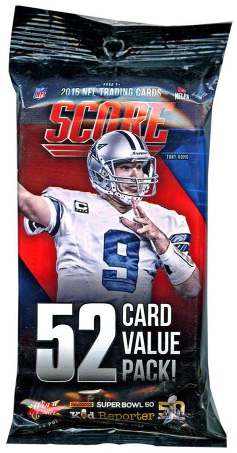 Nfl Panini 2015 Score Football Trading Card Value Pack 52 Cards Toywiz