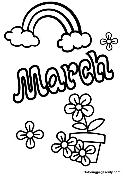 Free March 2023 Calendar Coloring Pages March Coloring Pages