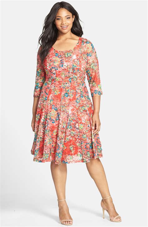 Chetta B Floral Jacquard Fit And Flare Dress Plus Size Nordstrom