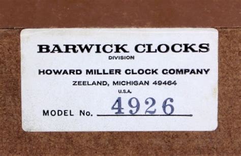 Howard Miller 8 Day Calendar Wall Clock