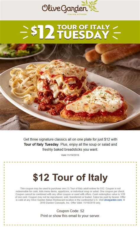 Explore the latest olivegarden.com coupons, promo codes and deals in oct 2020. Olive Garden August 2020 Coupons and Promo Codes