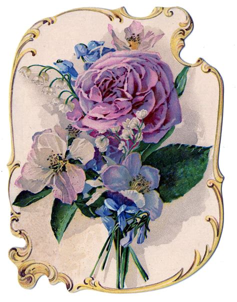 Victorian Clip Art Stunning Rose Bouquet Perfume Ad The Graphics Fairy