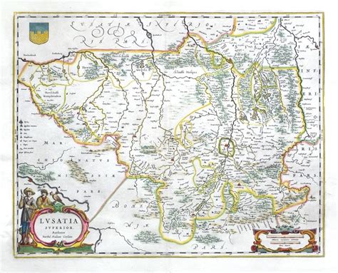 Antique Map Lusatia Superior Map Of Upper Lusatia Scultetus Blaeu