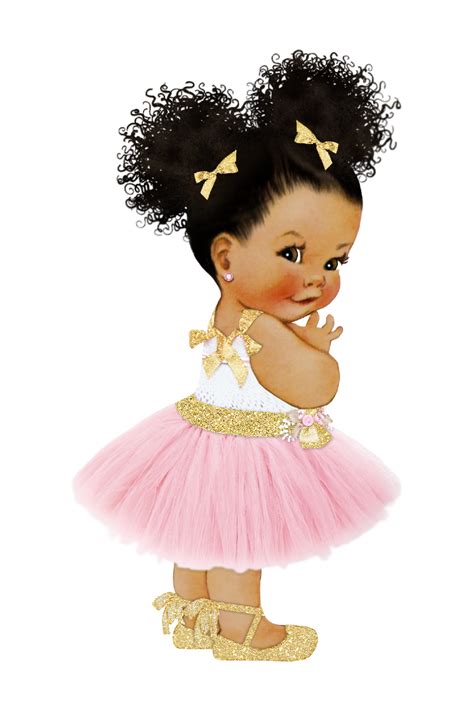 Afro Puff Baby Edible Cake Topper A Pink And Gold EBay