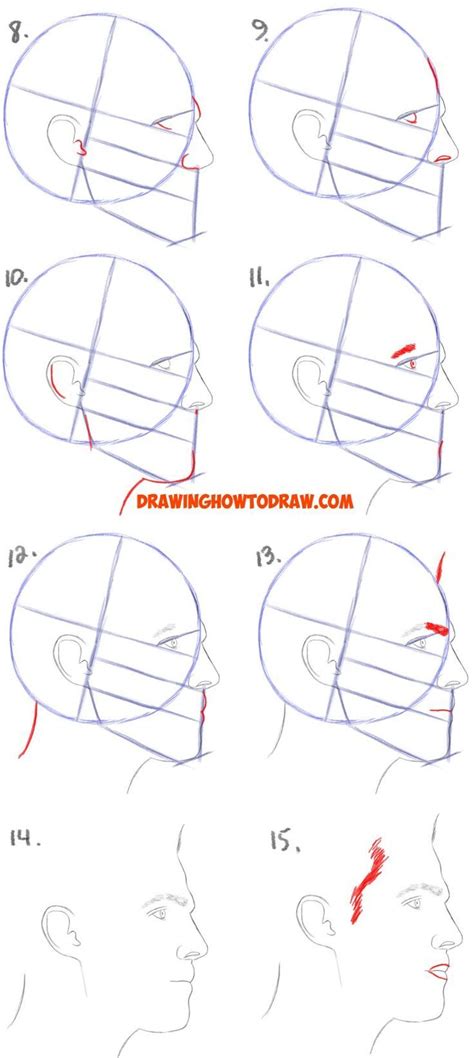 It's really important that you do it really lightly because if you make mistakes it will be really easy to erase them, and you probably will. How to Draw a Face from the Side Profile View (Male / Man ...