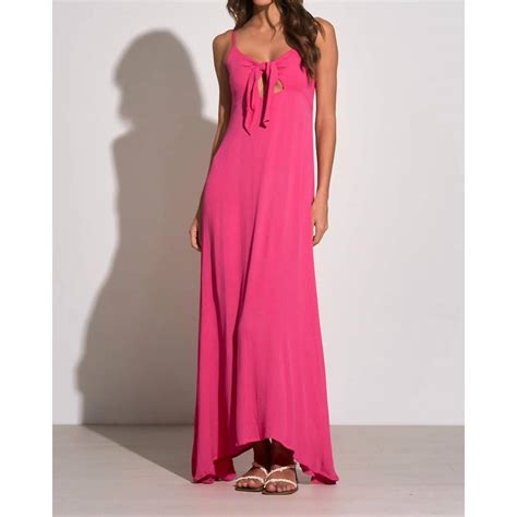 Elan Cassidy Maxi Tie Front Dress In Hot Pink Grailed