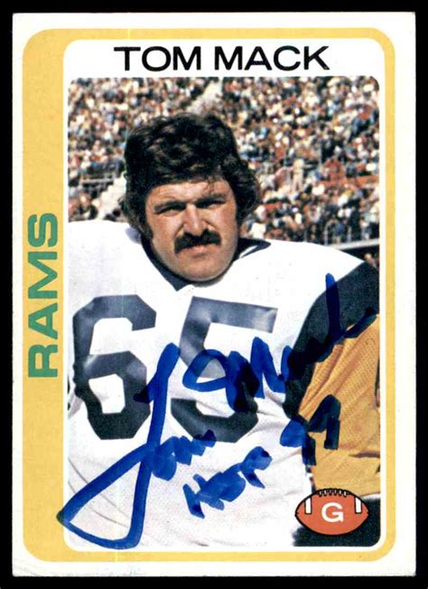 1976 Topps Tom Mack Autograph Jsa Auction Coa Auto Los Angeles Rams 80