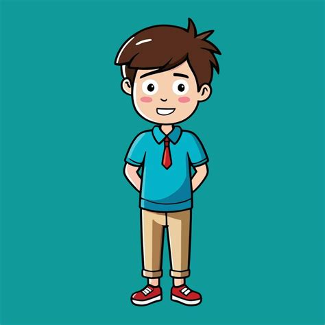 Boy Cartoon Character Cute Funny Vector Illustration Eps 10 23826012