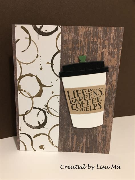Coffee Cafe Birthday Card Coffee Cards Coffee Themed Cards Cafe Cards